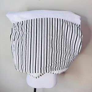 Ralph Lauren Queen Size Vintage Striped Bedskirt Black White 100% Cotton